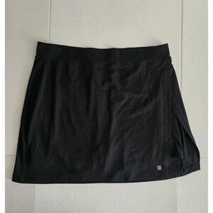 Anne Klein Sport Skort‎ Women's Size XL Black Elastic Waist Slit Side